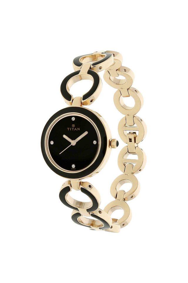 Womens Purple Enamel Black Dial Brass Analogue Watch NM95036WM01