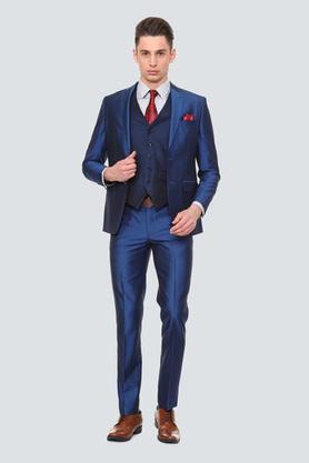 Mens Slim Fit Textured 3 Piece Suit with 2 Trouser