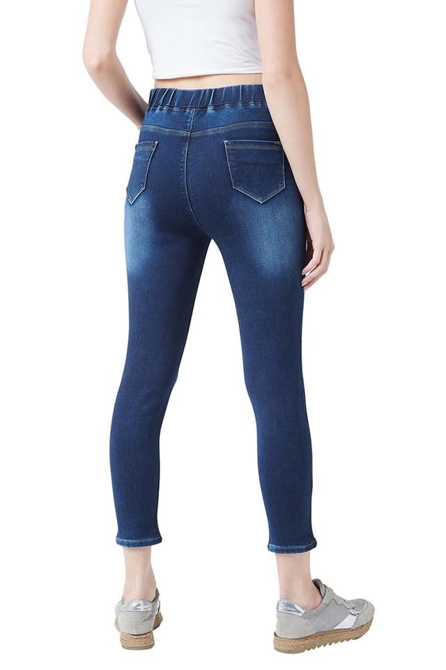 Buy DEVIS Dark Blue Womens Dark Blue Denim Skinny Fit Jeggings