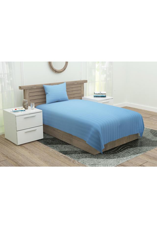 Buy SPACES Multi Essentials Sky Rise Striped Single Bed Sheet with 1 Pillow Cover Shoppers Stop