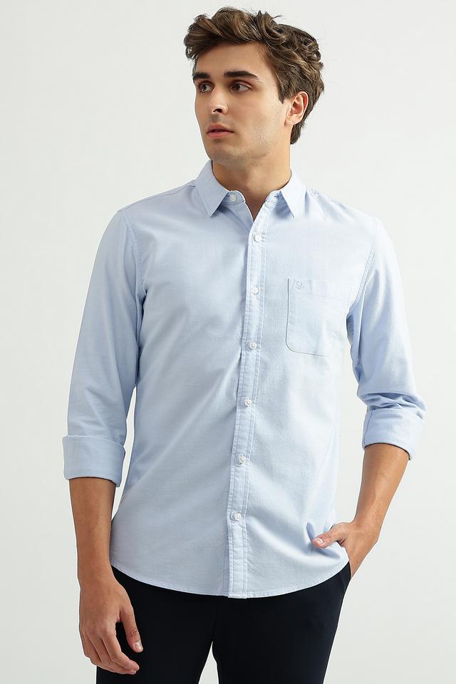 Buy Sky Blue & White Shirts for Men by UNITED COLORS OF BENETTON