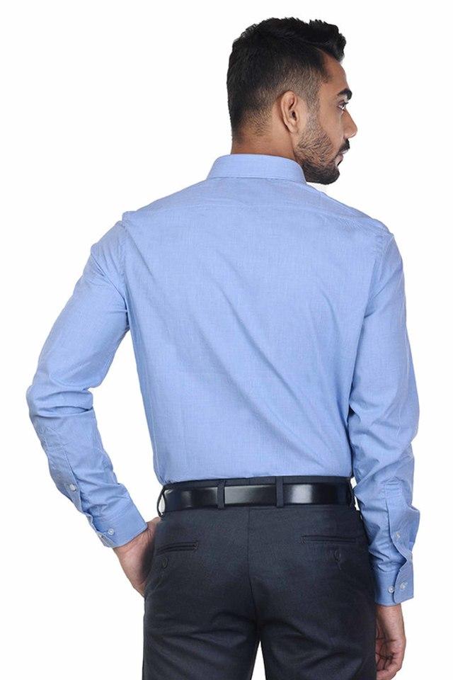 Buy TURTLE Sky Blue Mens Slim Fit Plain Shirt