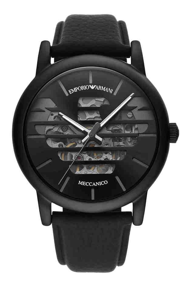 Emporio armani watch discount with leather strap