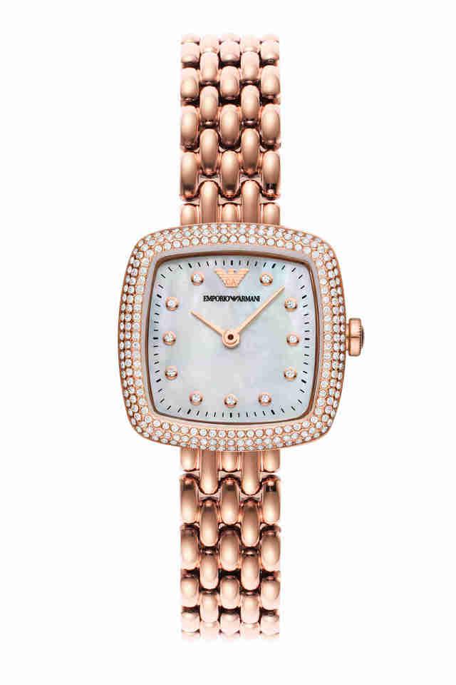 Armani women's rose outlet gold watch