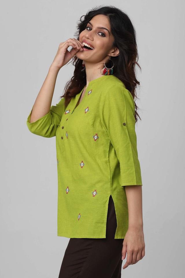 HAUTE CURRY -  Lime Green Kurtis & Tops - Main