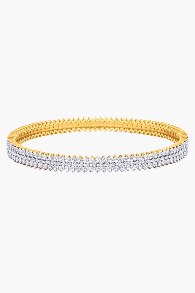 Glorious Diamond Bangle in Yellow and White Gold