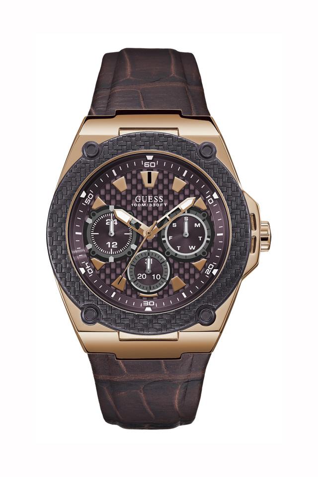 Guess leather online watch