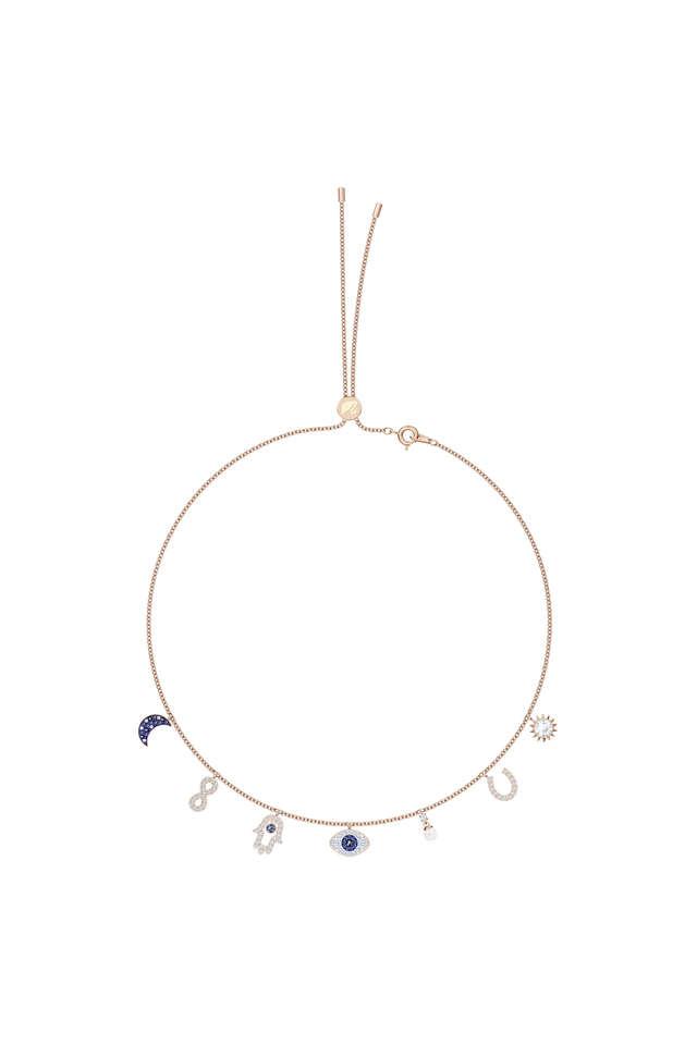 Cosmic Spell half moon necklace two golds and diamonds – Djula.fr