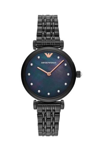 emporio armani black metal watches