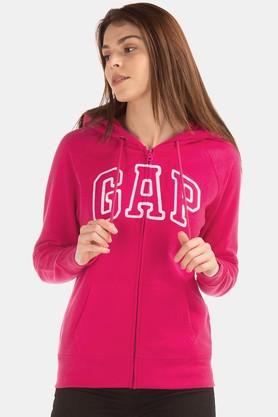 Buy GAP Pink Womens Pink Appliqued Front Hooded Sweatshirt