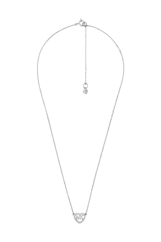 Precious Metal-plated Sterling Silver Pavé Logo Necklace | Michael Kors