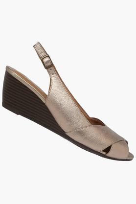 Clarks gold wedge sandals sale