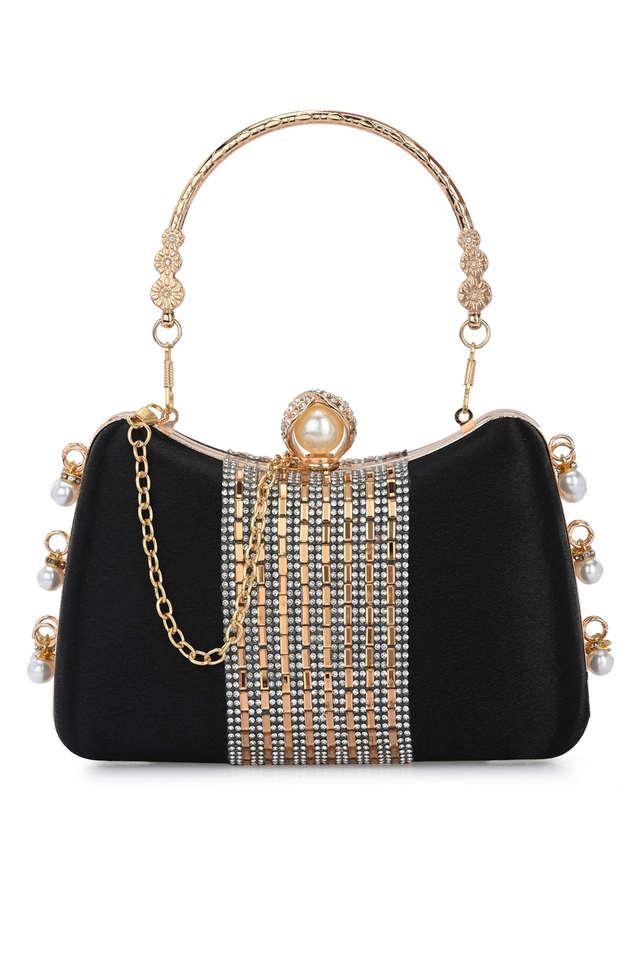 Buy TOOBACRAFT Black Fabric Party Wear Women Women s Clutch Shoppers Stop