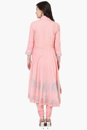 Buy BIBA Womens Cotton Asymmetric Churidar Suit Shoppers Stop