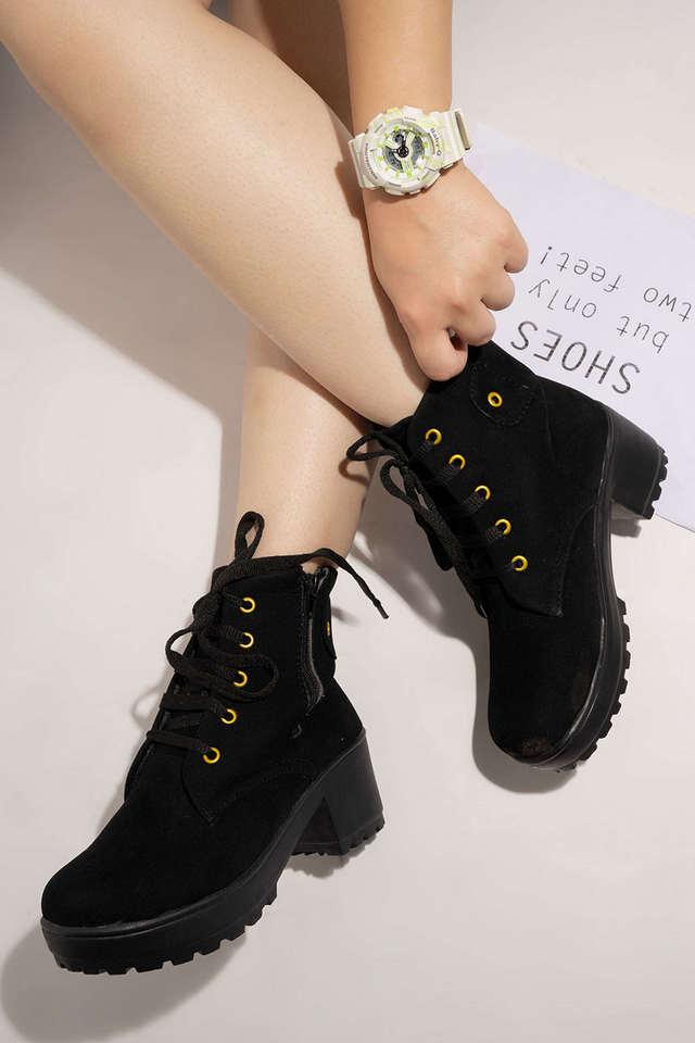 Black boot shoes ladies sale