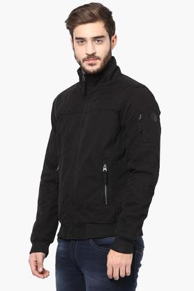 Mens Zip Through Solid Jacket