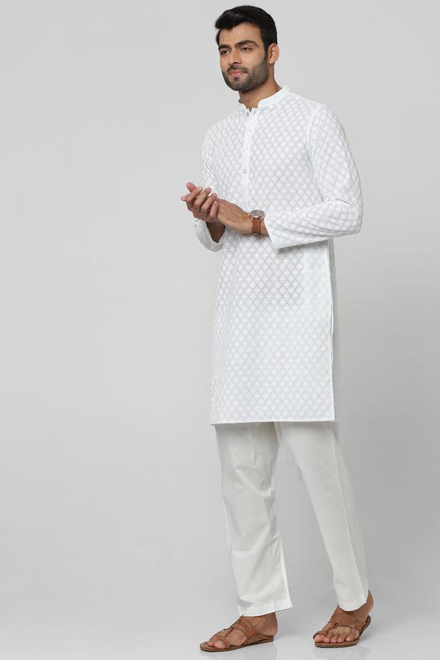 Buy Royal Kurta Men's 100% Cotton White Kurta And Dhoti Set (36) at  Amazon.in