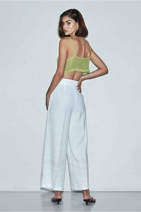 Reiss Tatum Crepe Wide Leg Trousers White at John Lewis  Partners