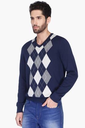 tommy hilfiger cotton v neck sweater