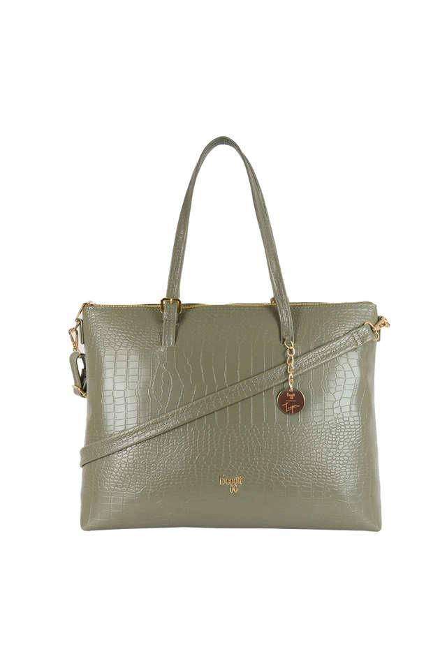 Buy BAGGIT Green PVC Zipper Closure Women s Laptop Bag Shoppers Stop