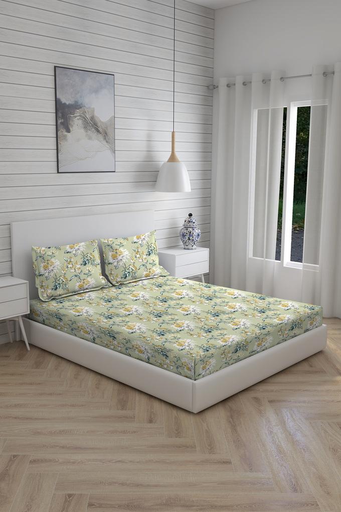 Buy BOUTIQUE LIVING Yellow Iris Gaze 100% Cotton 160TC Double Bed