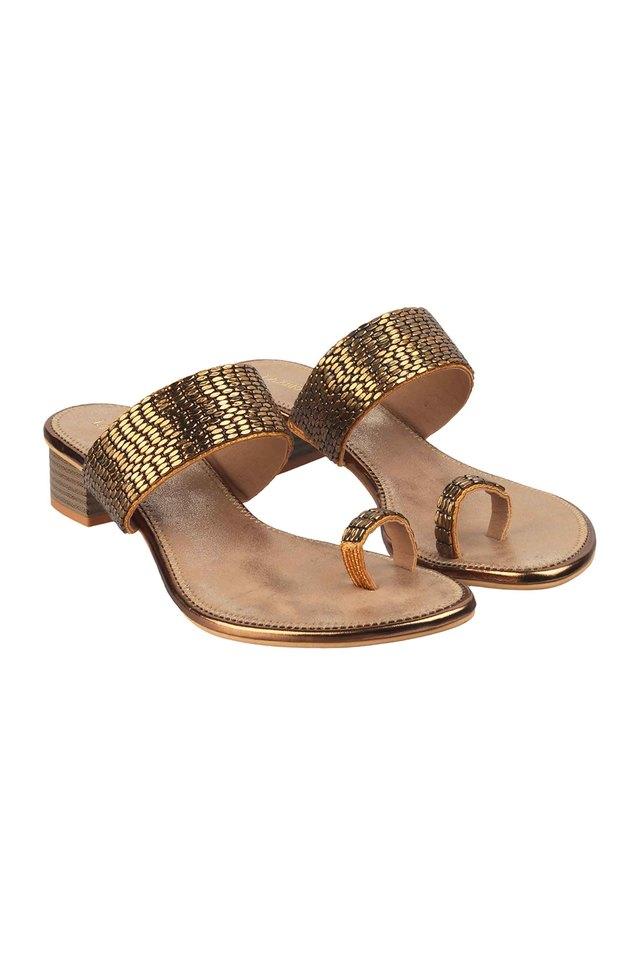 Buy Mochi Gun Metal Toe Ring Sandals for Women at Best Price