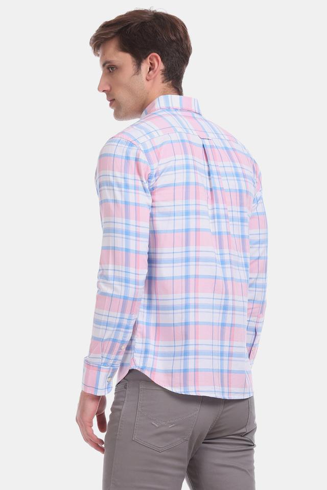 Buy U.S. POLO ASSN. Pink Mens Button Down Collar Check Shirt