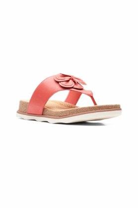 Clarks red leather sandals hot sale