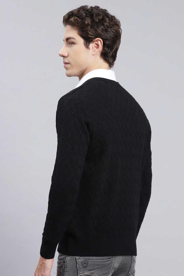 V neck hot sale black sweater