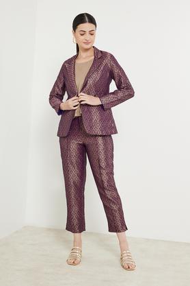 Dark Purple Jacquard Banarasi Brocade A-line Blazer With Pant, Ladies Suit  Jackets, Feminine Dress Coats, Womens Tailored Blazers, महिला ब्लेज़र -  raisinglobal.com, Surat