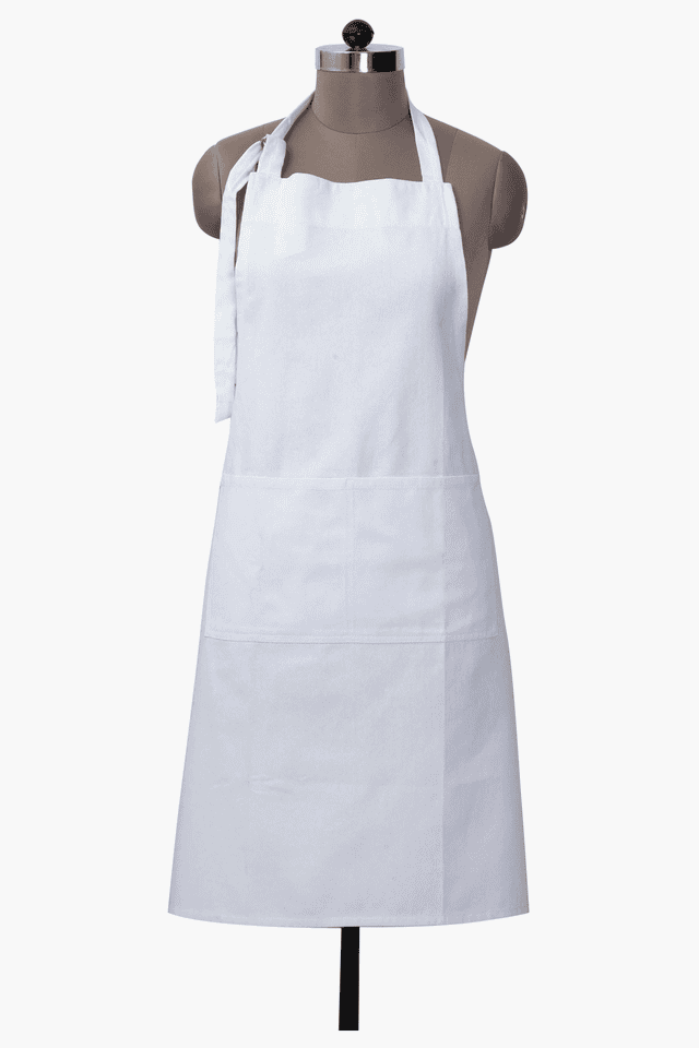 Pin Rib White Apron Set Of 2