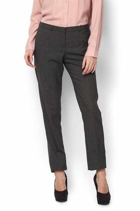 Buy Women Grey Regular Fit Solid Business Casual Trousers Online  454306   Allen Solly