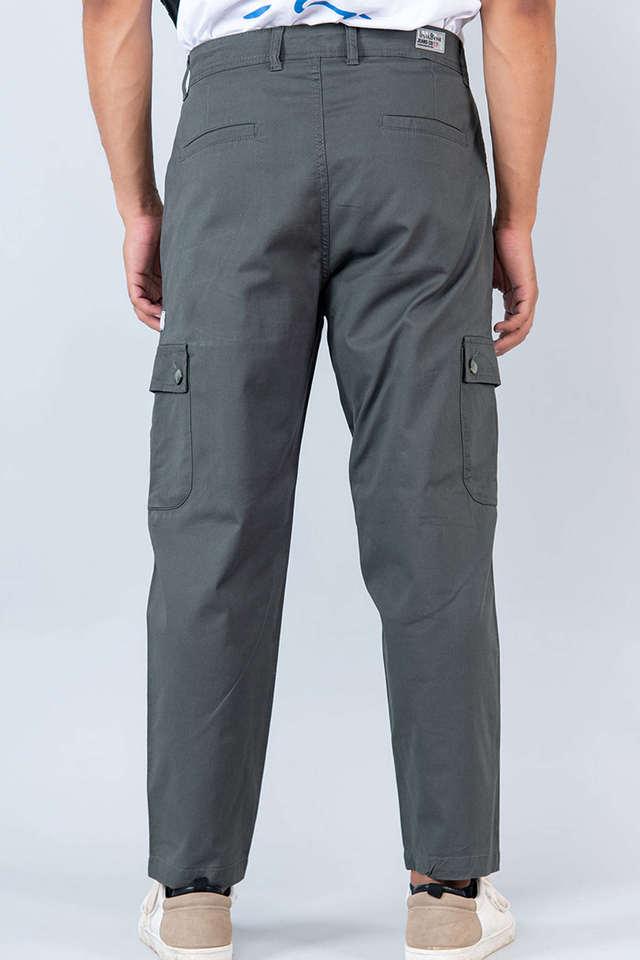 Buy Men Beige Mid Rise Cargo Pants Online In India