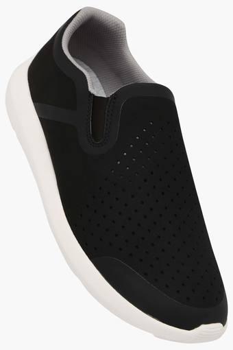 clarks perforated suede slip on sneakers