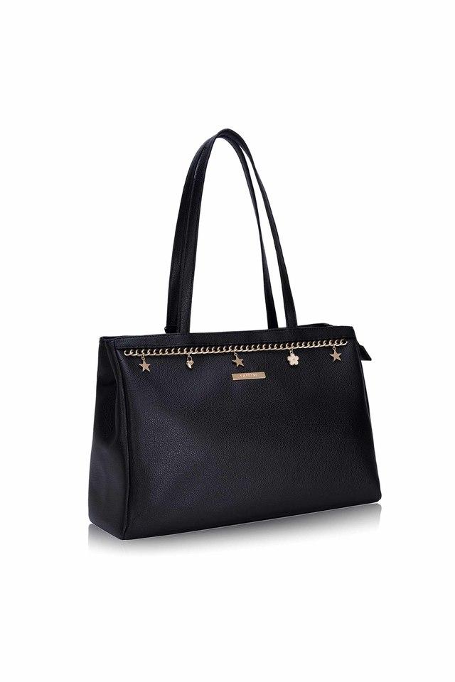 Women Black Tote Messenger Faux-Leather Handbag with Stylish Design Lo -  Leather Skin Shop