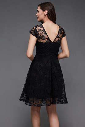 Black lace knee outlet length dress