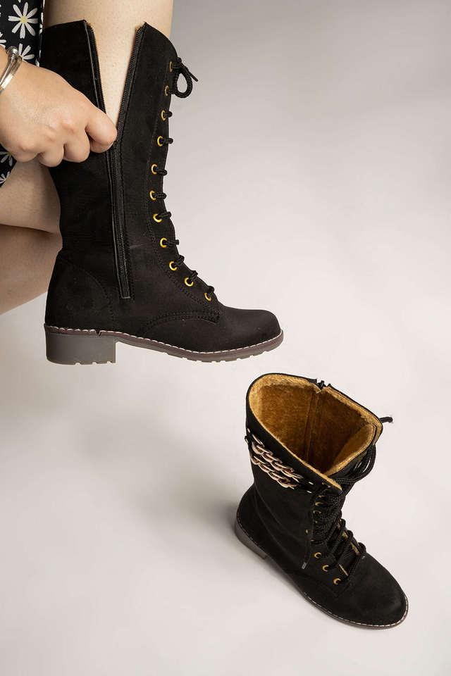 Cute long shop black boots