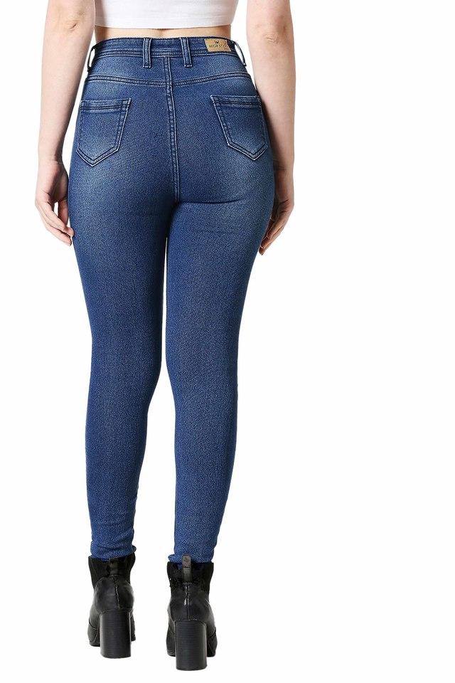 Buy HIGH STAR Blue Slim Fit Regular Length Denim Womens Jeggings