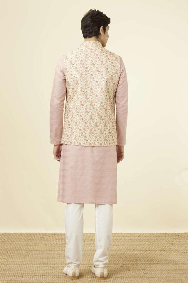 Kurta pajama with on sale nehru jacket manyavar