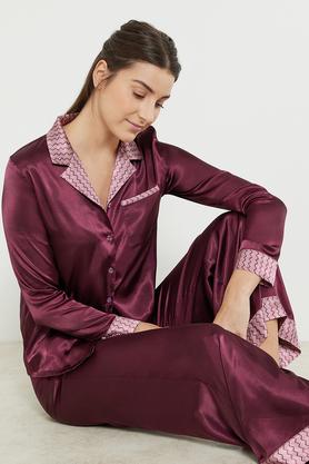 Long satin pyjama cheap set