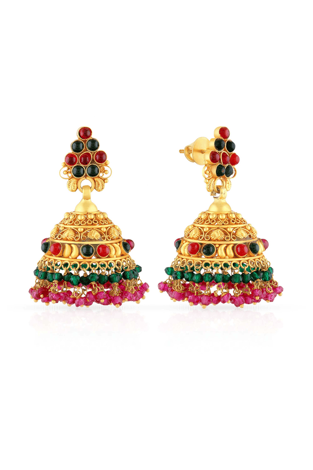 Gold jhumka designs hot sale from malabar