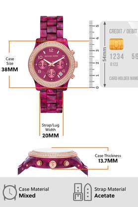 Buy MICHAEL KORS Runway 38 mm Pink Dial Metal & Acetate