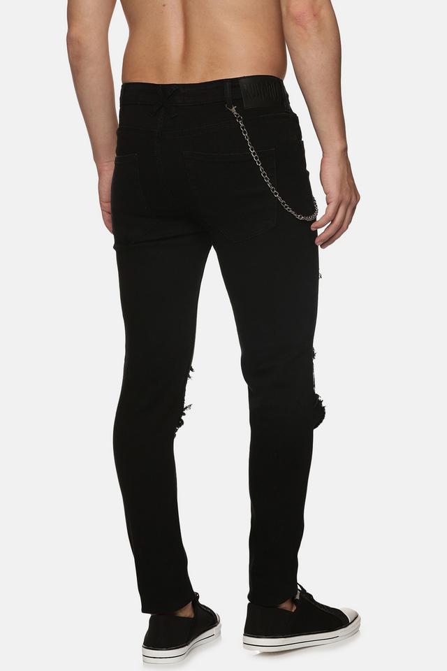 Mens black store jeans with chain