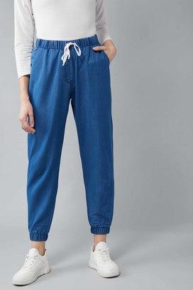 Denim joggers for store women