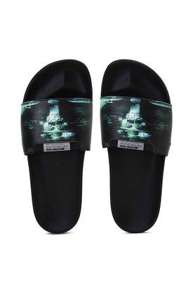 Buy PUMA Green Synthetic Leather Regular Slip On Mens Slides