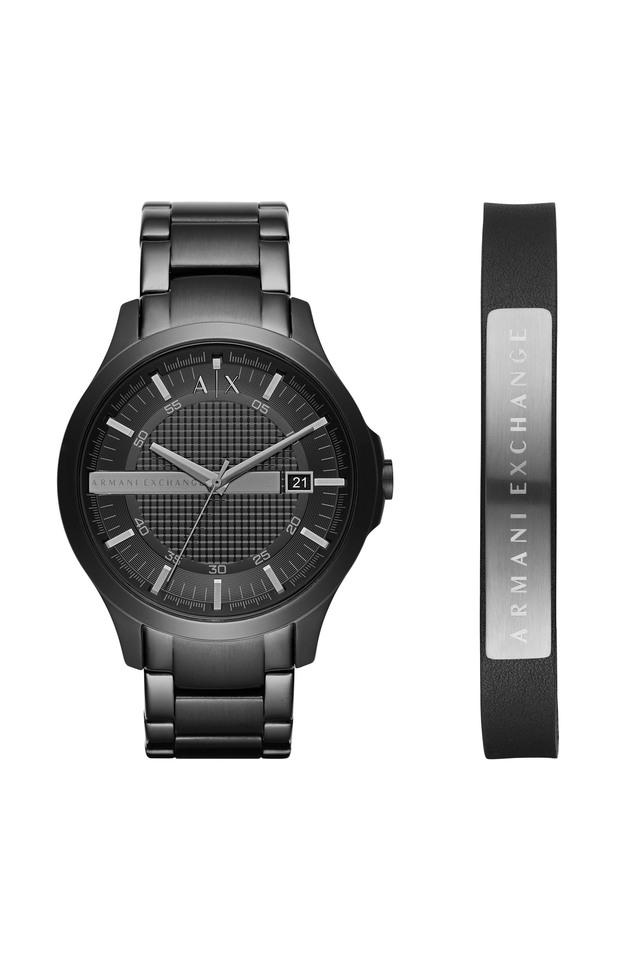 Buy ARMANI EXCHANGE Mens Hampton Black Dial Stainless Steel Analogue Watch  with Bracelet | Shoppers Stop