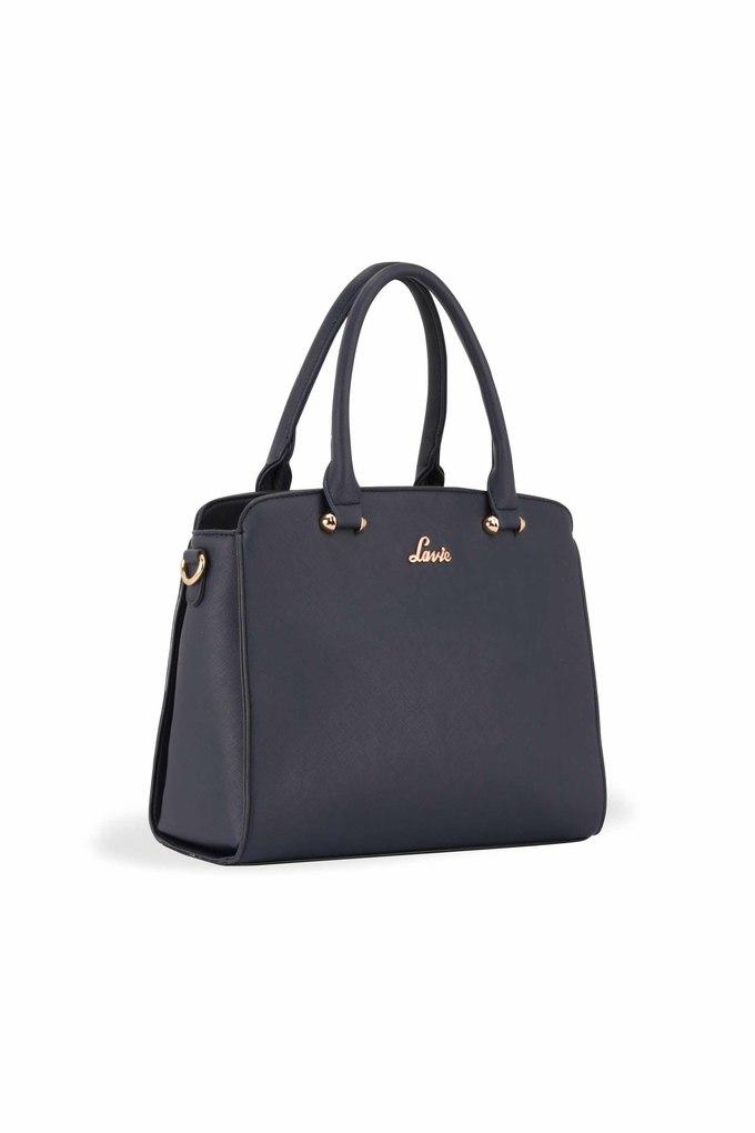 Buy LAVIE Navy Zipper PU Womens Casual Satchel Handbag Shoppers Stop