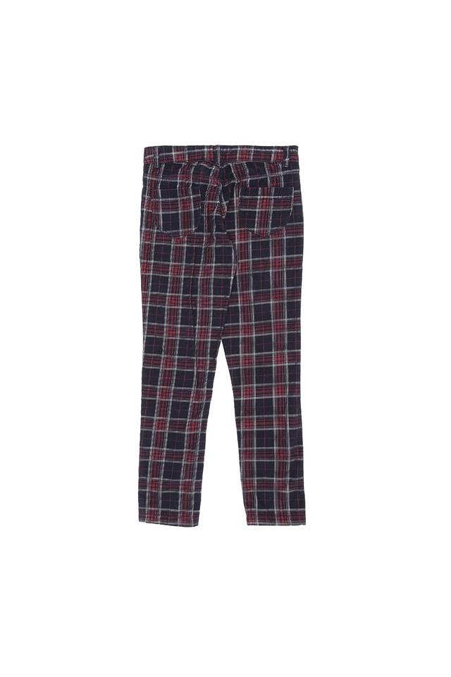 Buy Mast & Harbour Men Grey & Maroon Checked Regular Fit Trousers - Trousers  for Men 17579406 | Myntra