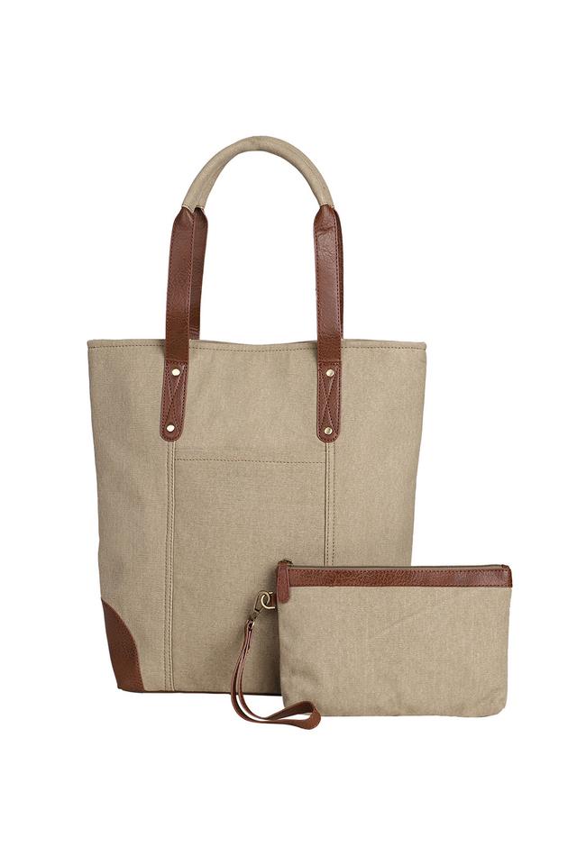 Buy MONA B Sky Blue Zipper Closure Canvas Casual Women s Tote Shoulder Bag Shoppers Stop