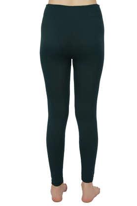 Buy NEXT2SKIN Green Women's Warm Tights Fleece Leggings for Winter